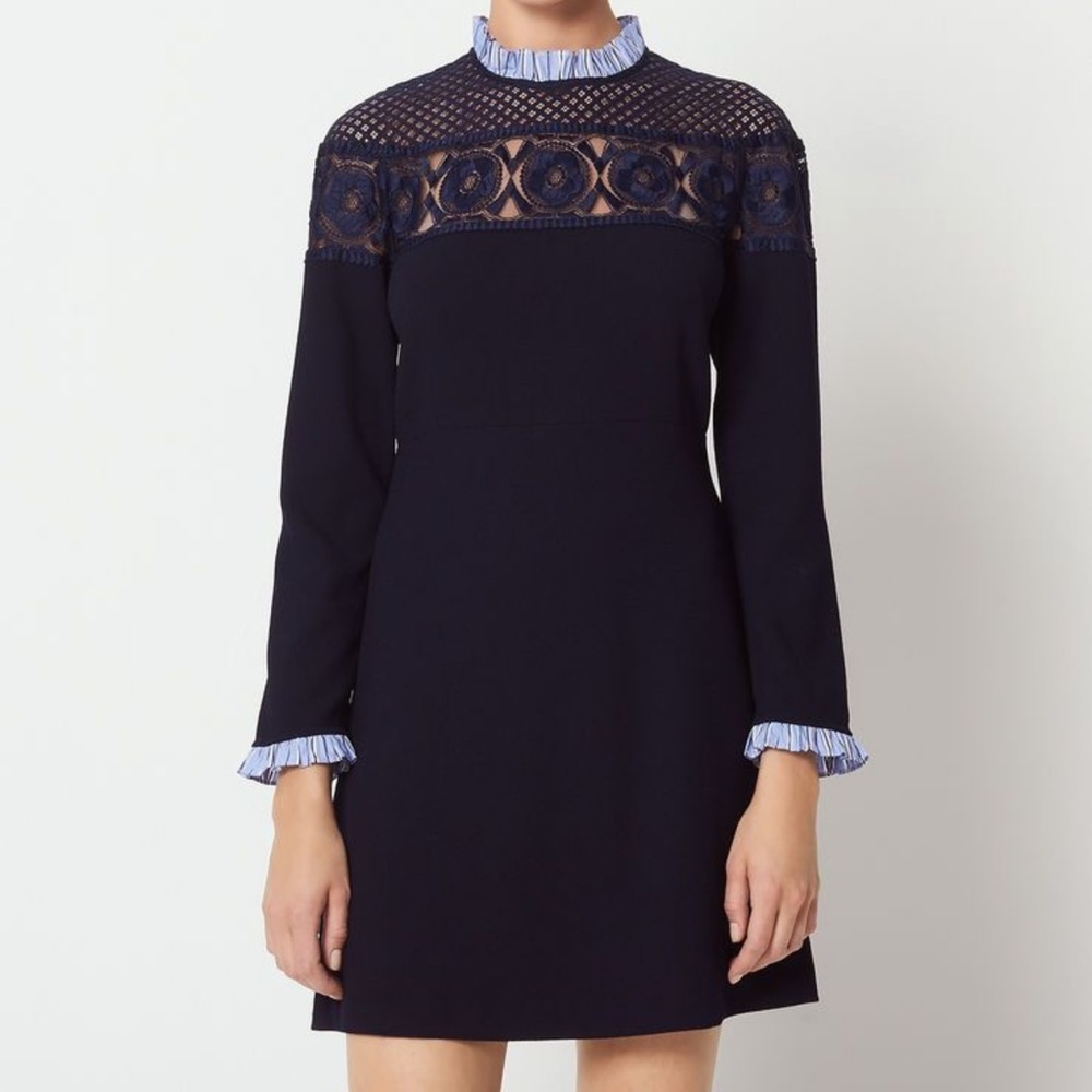 Sandro NWT Iris Mixed Media Dress Size 40